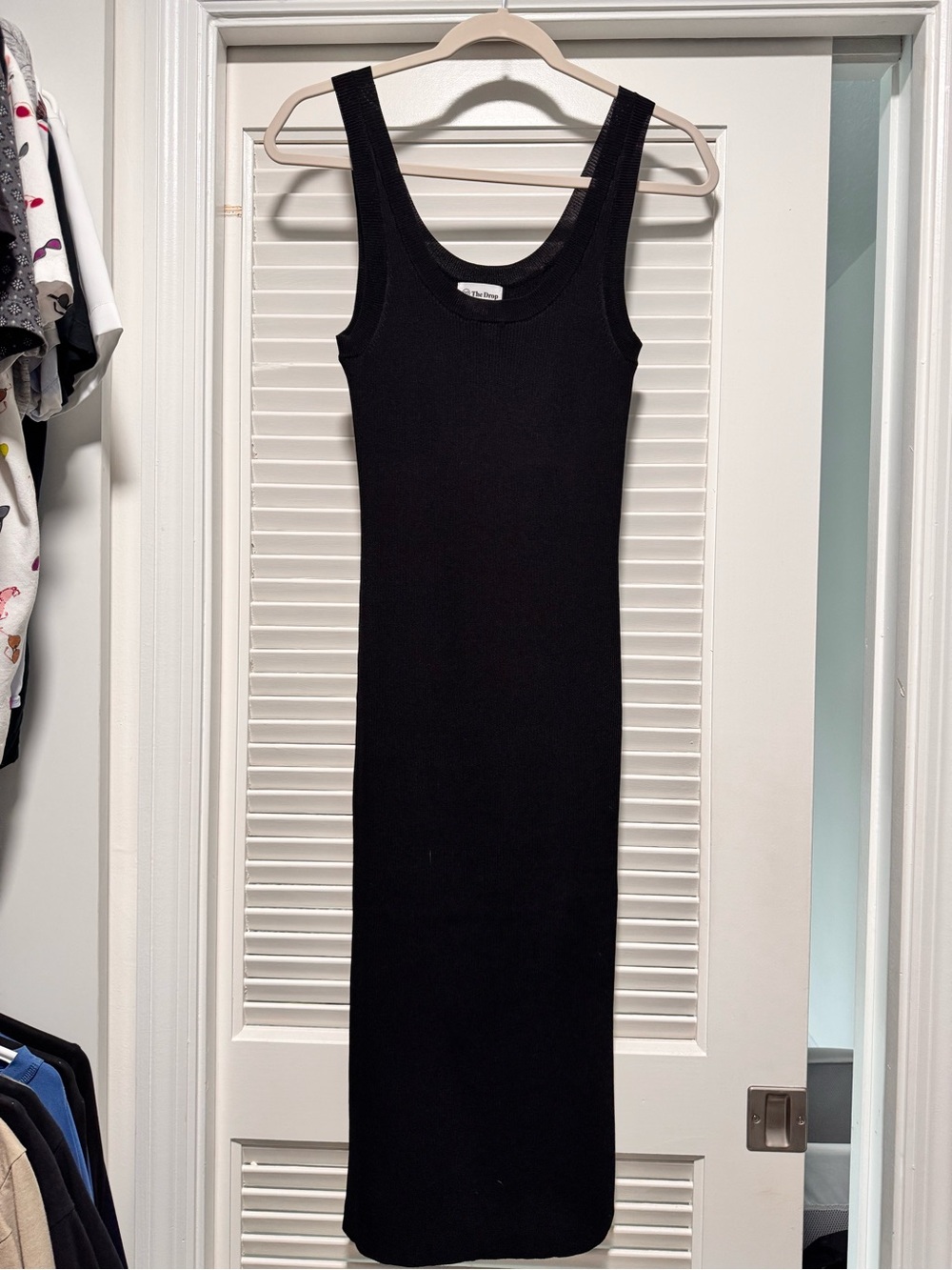 Sleek Black Ribbed Maxi Tank Dress NWOT